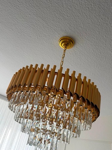 Runder kronleuchter goldfarben - runder,